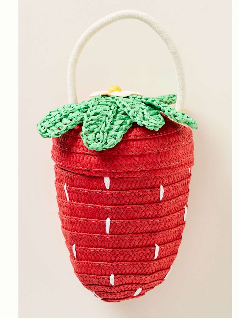 Anthropologie Basket Weave Strawberry Purse New Fruit Berry Bag Meri Meri